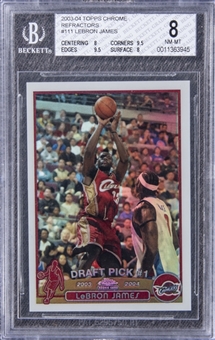 2003-04 Topps Chrome Refractors #111 LeBron James Rookie Card - BGS NM-MT 8